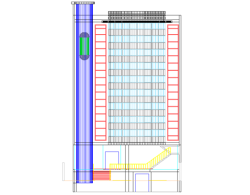 Plaza elevation detail dwg file