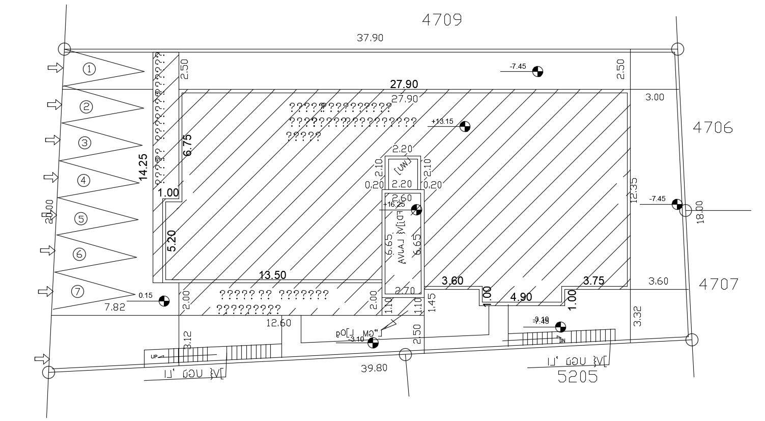 Plot Demarcation Plan With Parking CAD File 