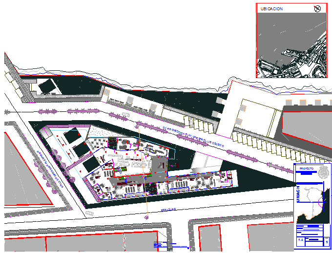 Plot layout office building plan detail dwg file
