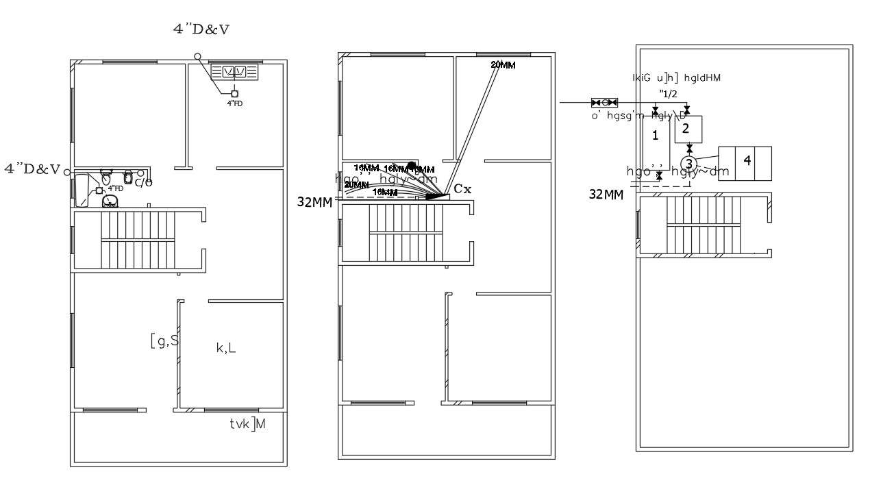 Plumbing Layout Plan Of Residential Building Design Free 