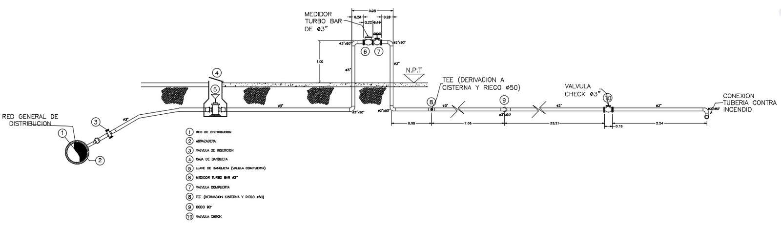 Plumbing System Design CAD drawing