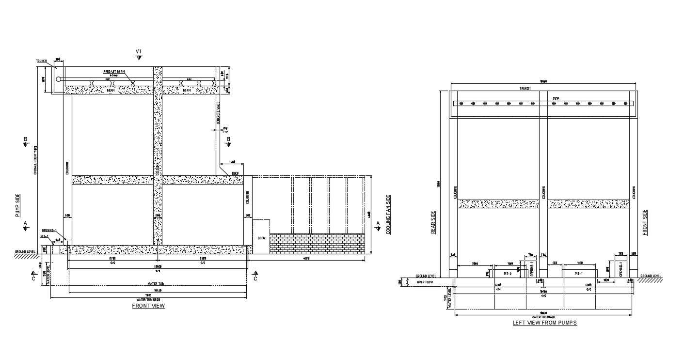 Plumbing detail CAD design 
