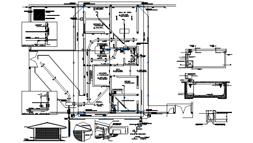 Plumbing layout in the residential house