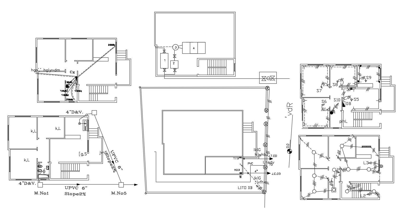 Plumbing And Electrical Layout Plan CAD File 