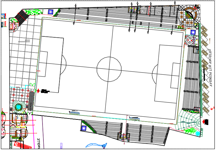 Pocollay stadium plan detail dwg file
