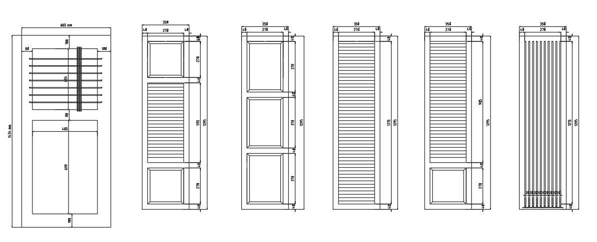 2D AutoCAD Drawing of Pooja Room Door Design File