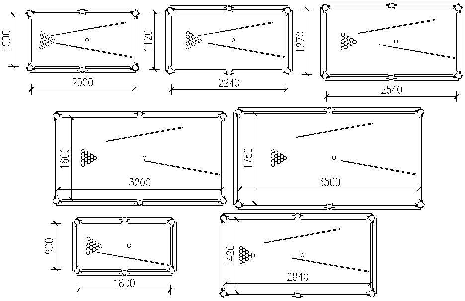 Pool table design drawing