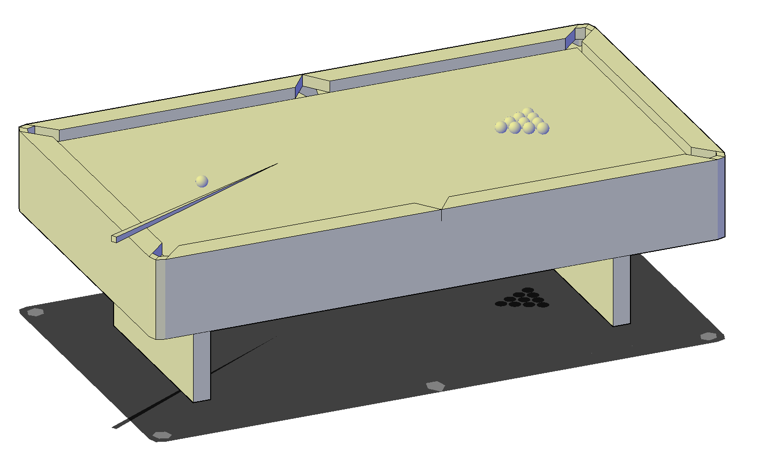 Pool table plan detail dwg file.
