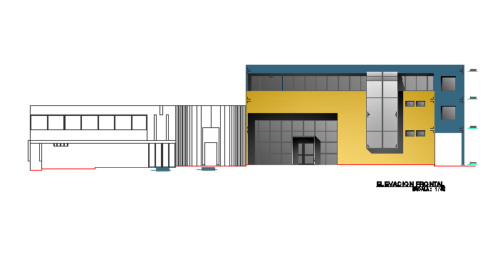 Posh building 3d front elevation