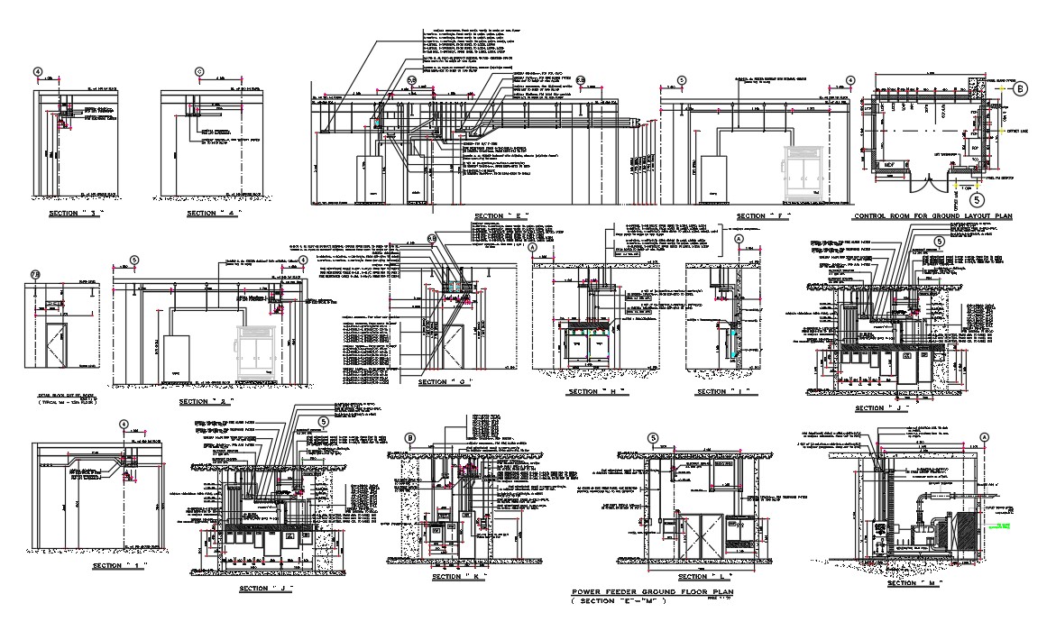Power Feeder Section Drawing DWG File 
