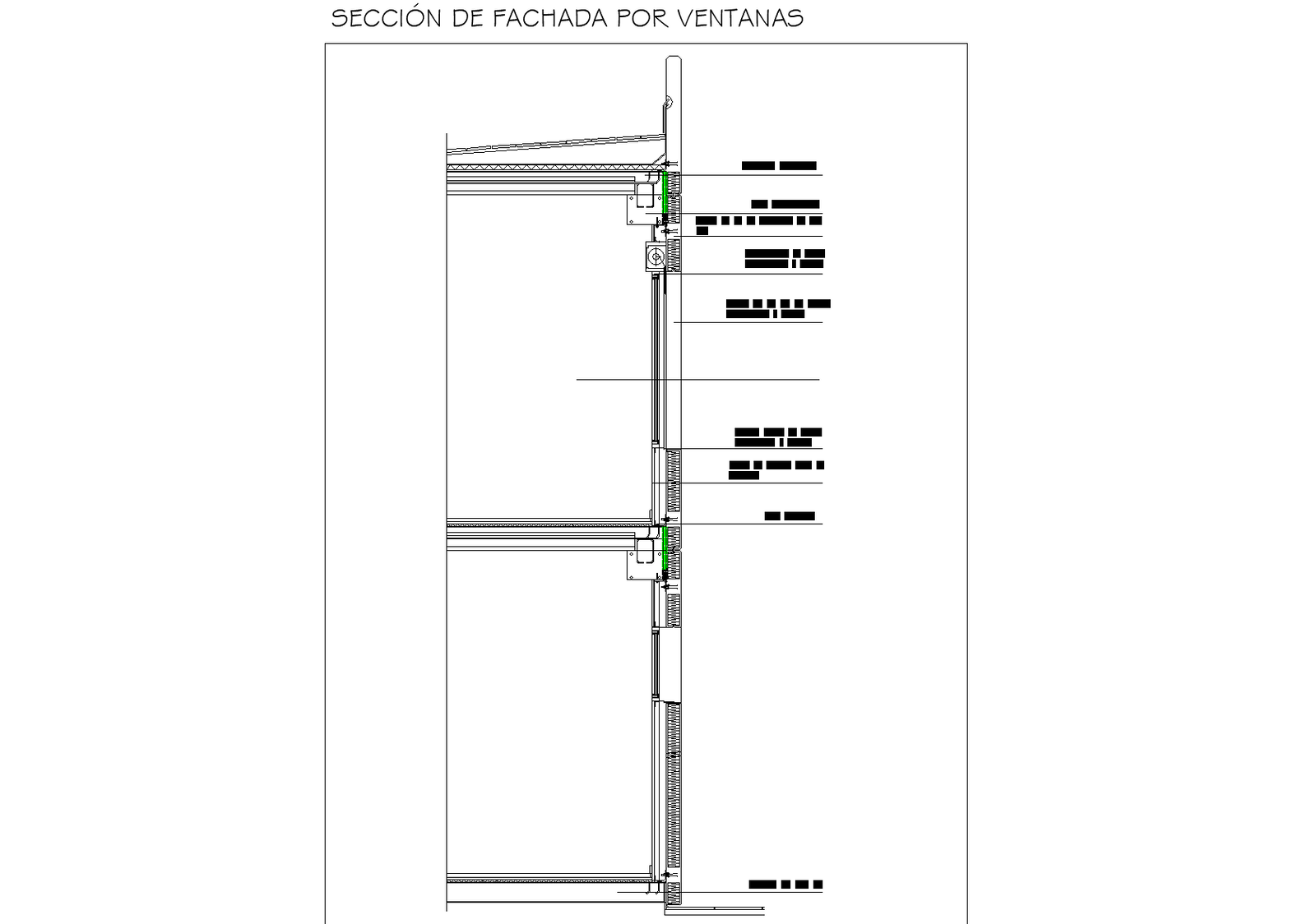 Pre-cast façade plan detail dwg file.