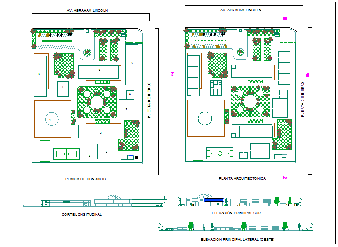 Primary school architecture project dwg file