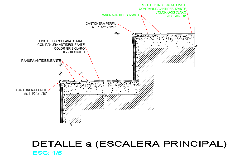 Principal stair plan detail dwg file