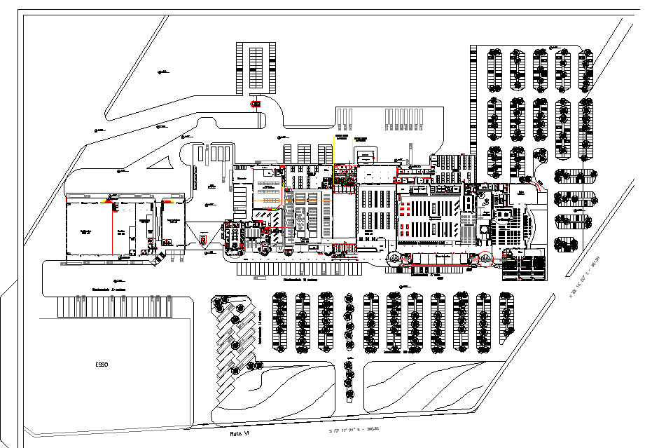Project extension hyper market plan autocad file