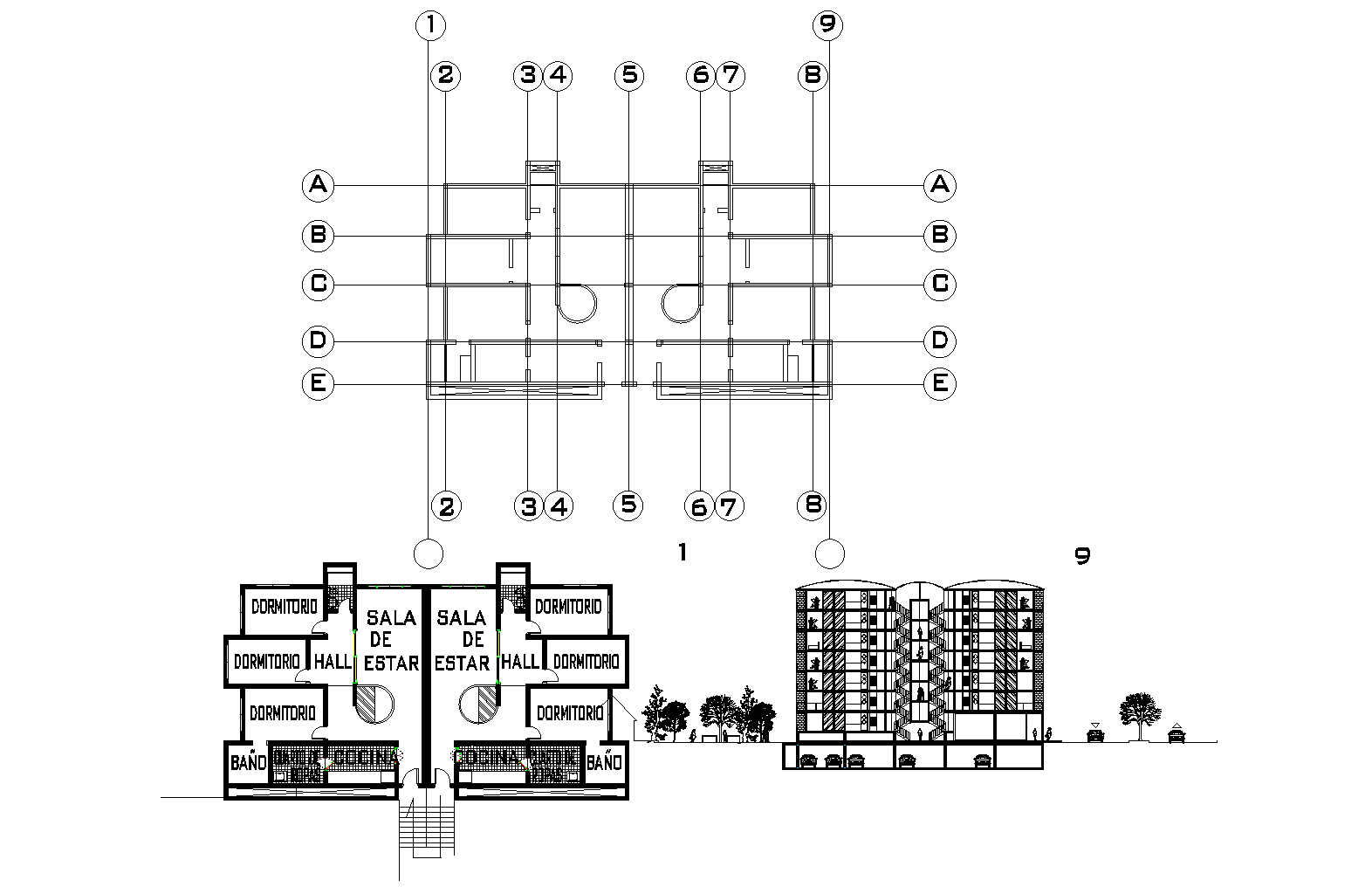 Project multi-family housing high-density plan detail dwg.