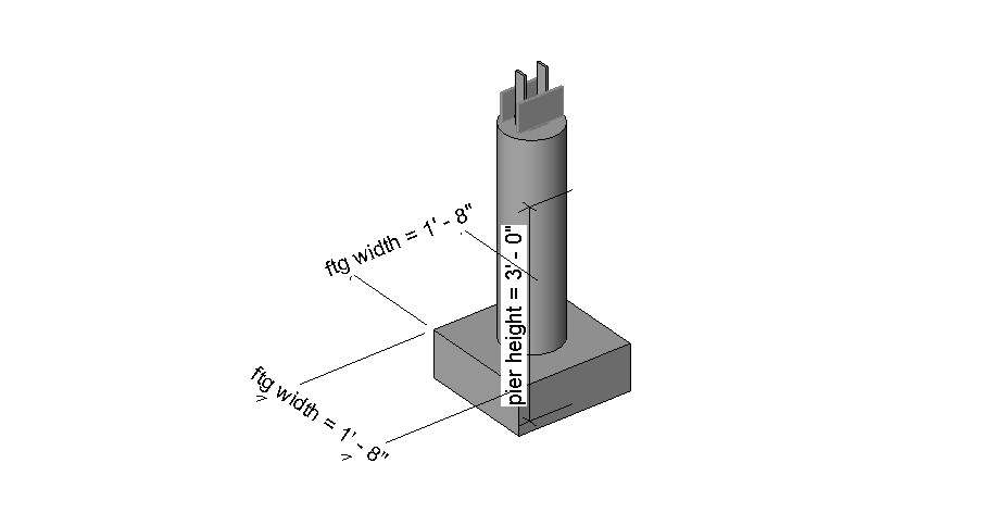 Property footing 3d constructive details rvt file