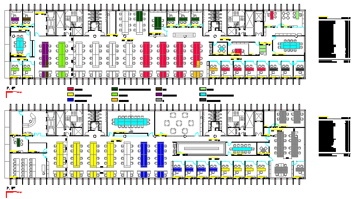 Proposed furniture layout of office design drawing