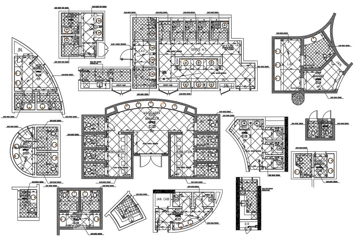 Public Toilet Design Plan CAD File Download