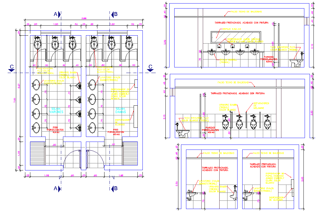 Public Toilet Project detail dwg file