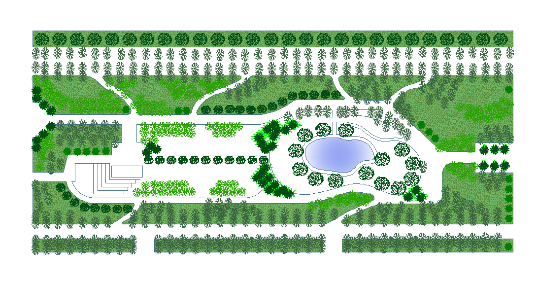 Public garden detail elevation 2d view layout file