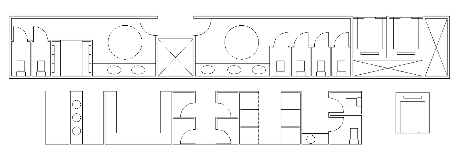Public toilet detail plan 2d view layout file