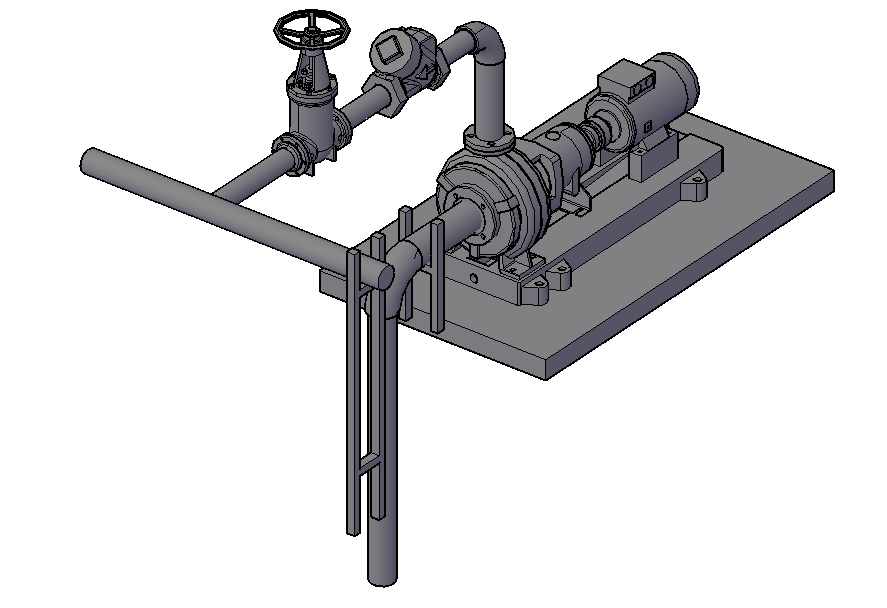 Pump in 3 d support layout file
