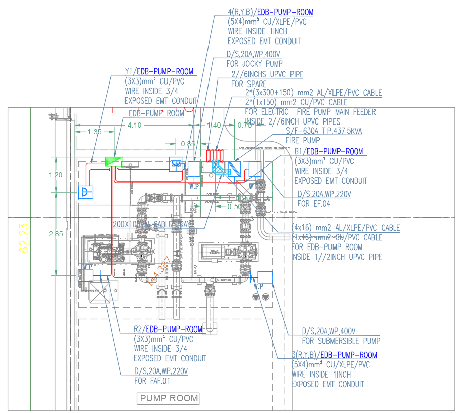 Pump Room Electrical Layout DWG | AutoCAD Detailed Plan