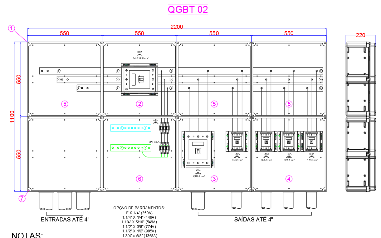 QGBT Modular in Polycarbonate with CC55 Box Details DWG File