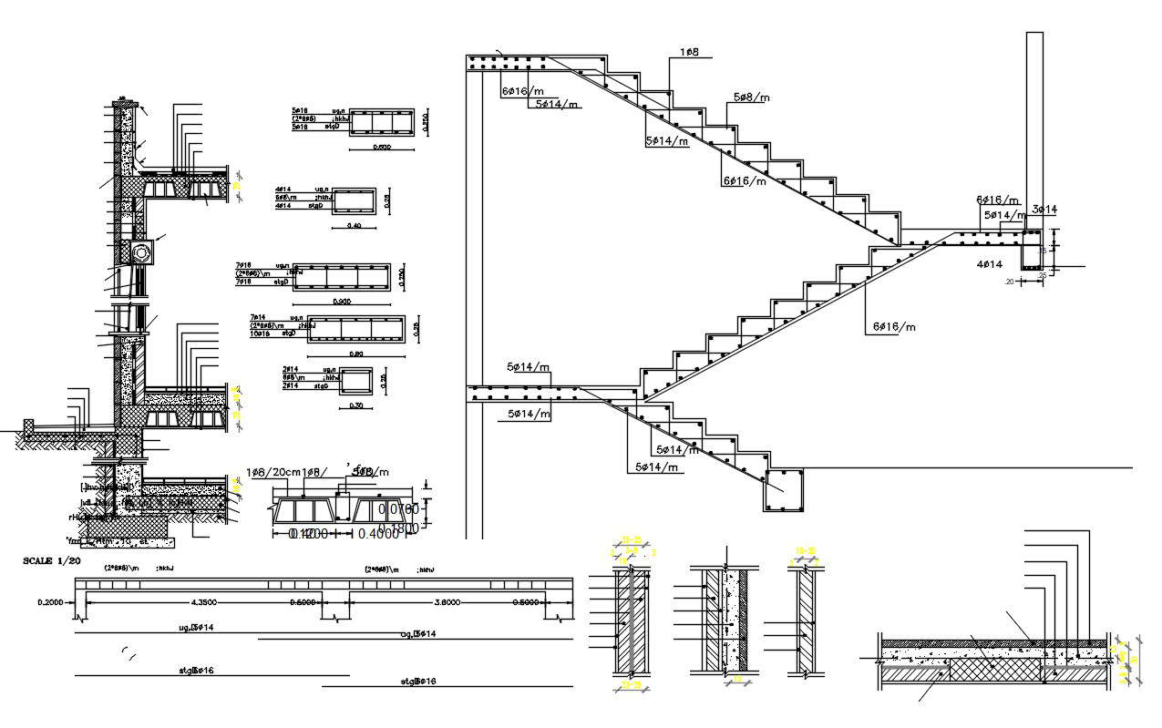 RCC Column And Beam Structure Drawing DWG File