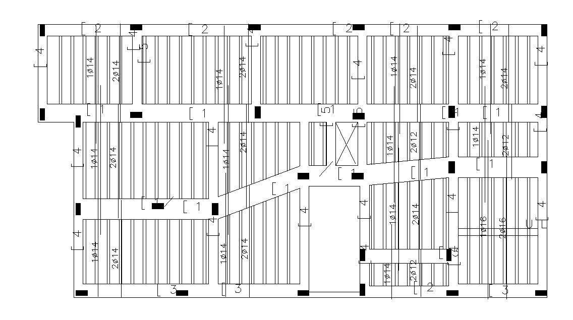 RCC Free Slab bar structure Design DWG file