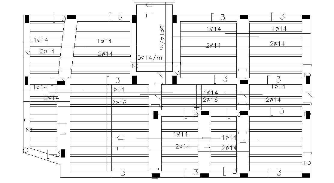 RCC Slab Bar Structure Design CAD File