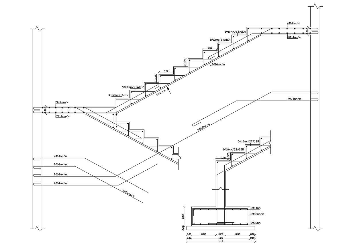 RRC Staircase Section Drawing Autocad File