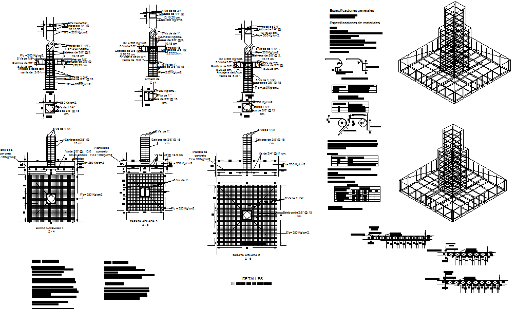Raft foundation plan and section detail dwg file