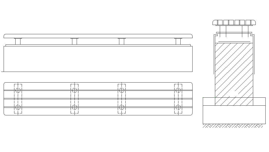 Railing Design Plan and Elevation CAD Drawing 