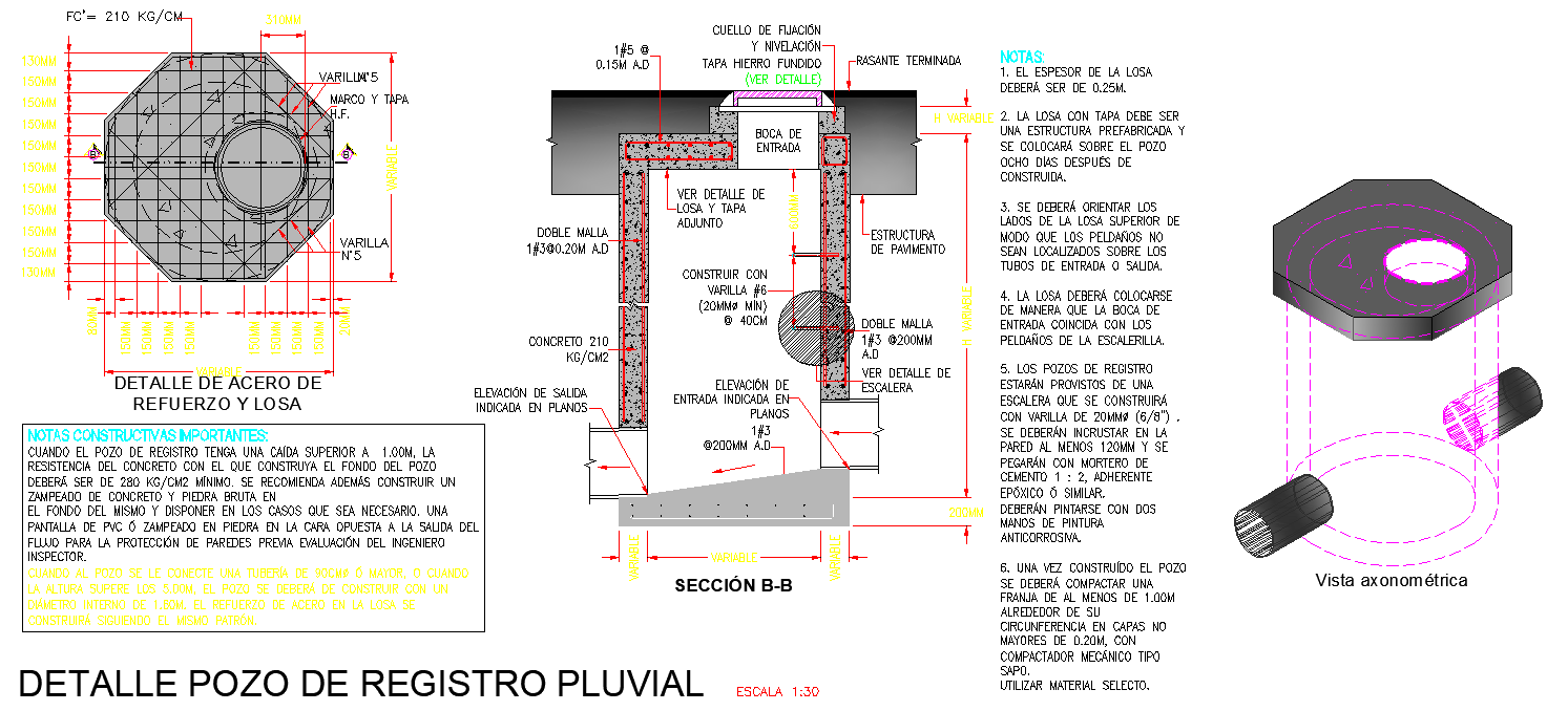 Rainwater well plan autocad file
