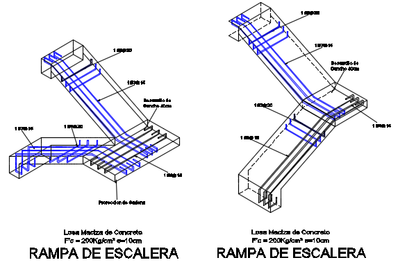 Ramp stair section detail dwg file