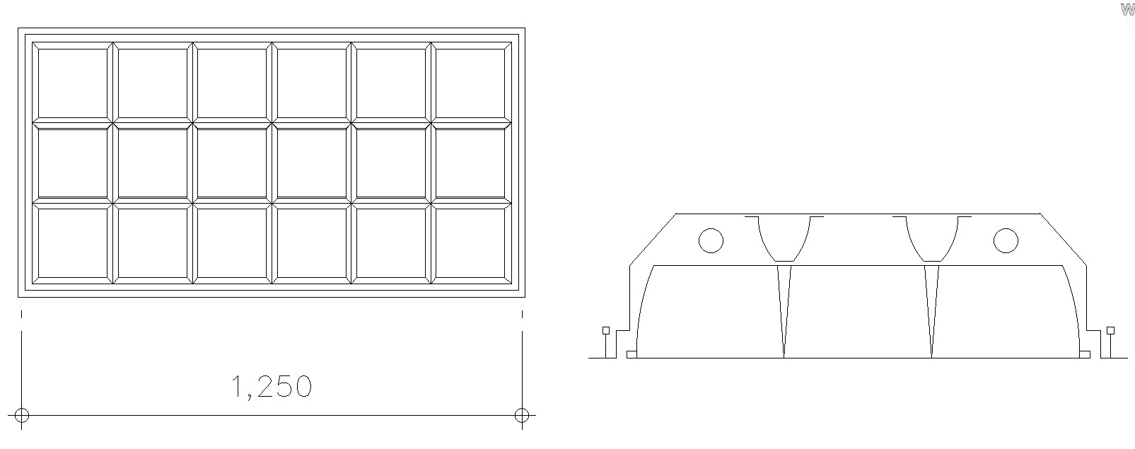 Recessed louver light design in AutoCAD 2D drawing, dwg file, CAD file