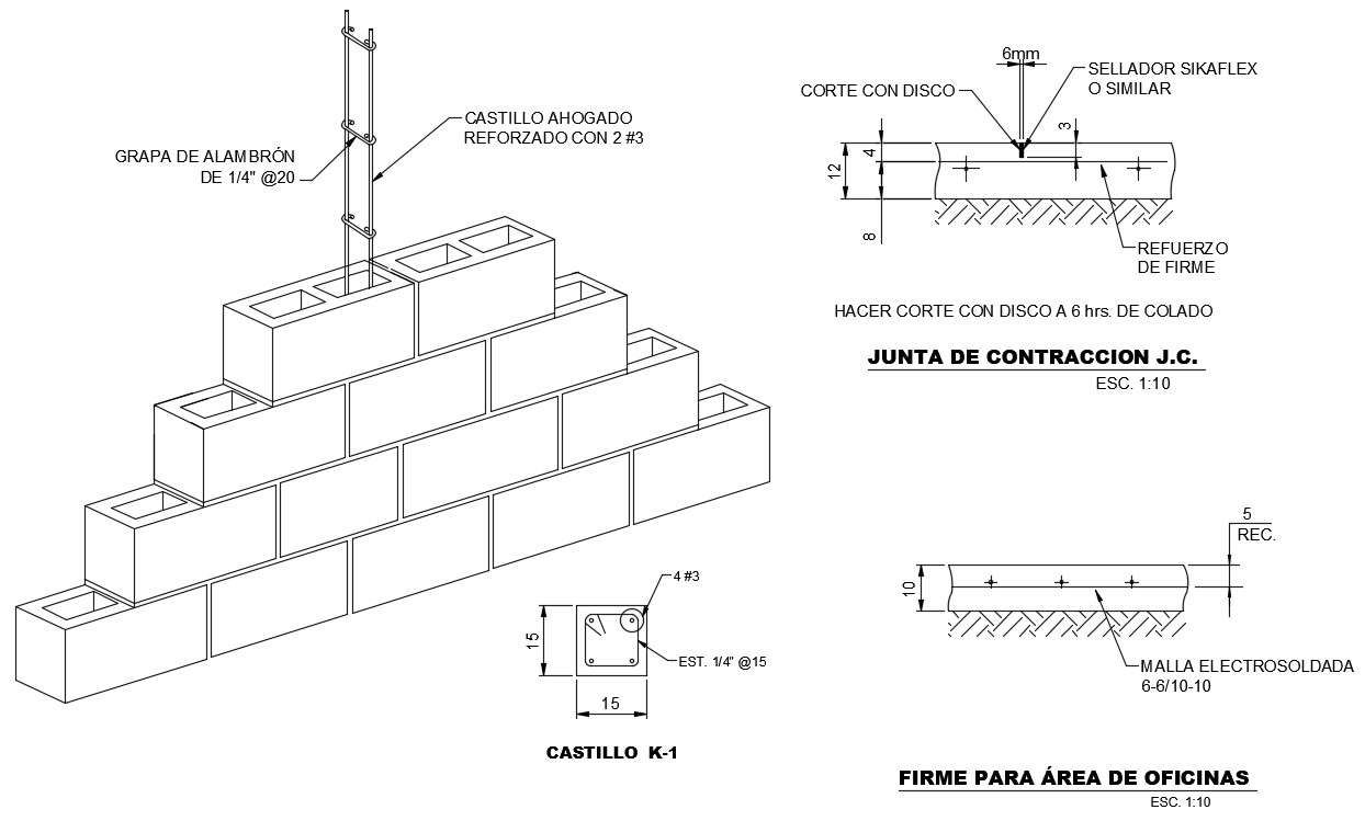 Reinforced Brick Wall CAD Drawing