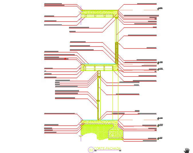 Reinforced concrete facade section