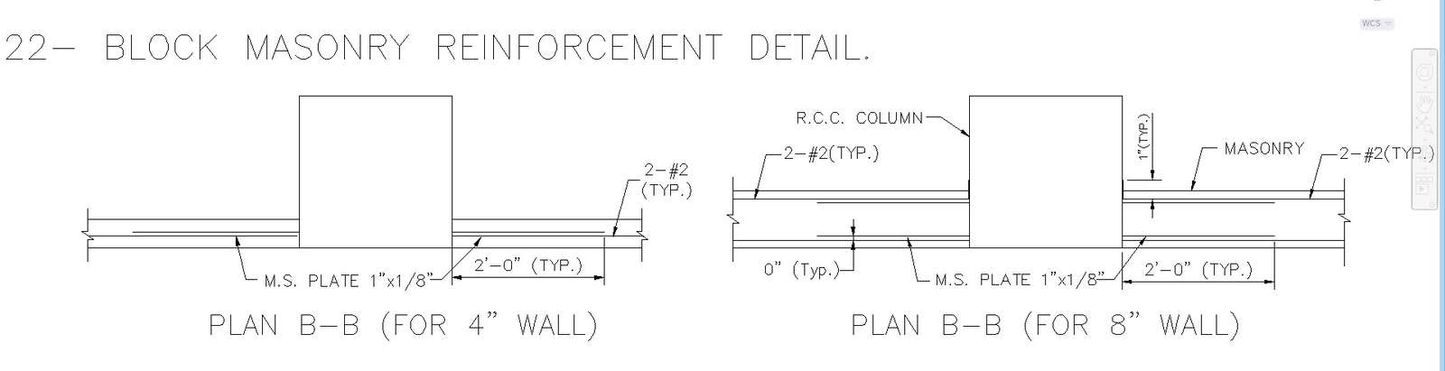 Reinforced Block Masonry CAD with Detail Drawing In AutoCAD DWG File