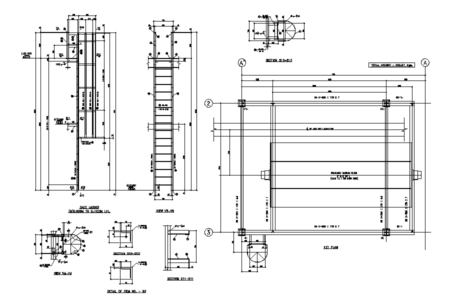 Reinforced Column Beam Section CAD Drawing DWG File