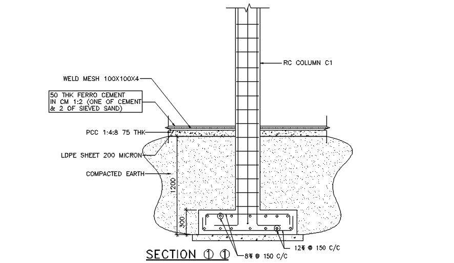 Reinforcement Column Section Download DWG AutoCAD File