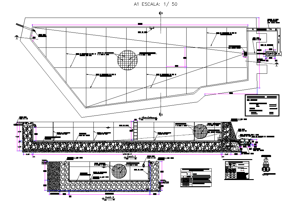 Reservoir plan, elevation and section layout file