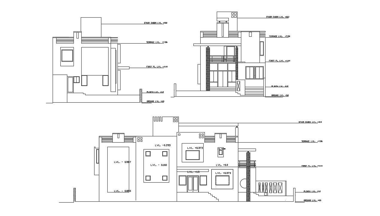 Residence Elevation CAD Drawing