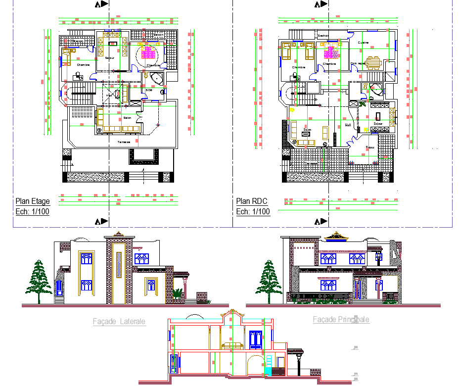 Residence Project detail view dwg file
