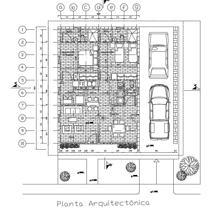 Residence house layout plan in dwg file 