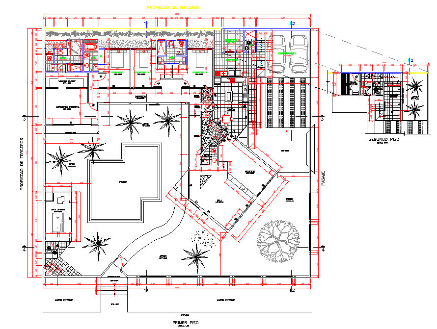 Residence house plan autocad file