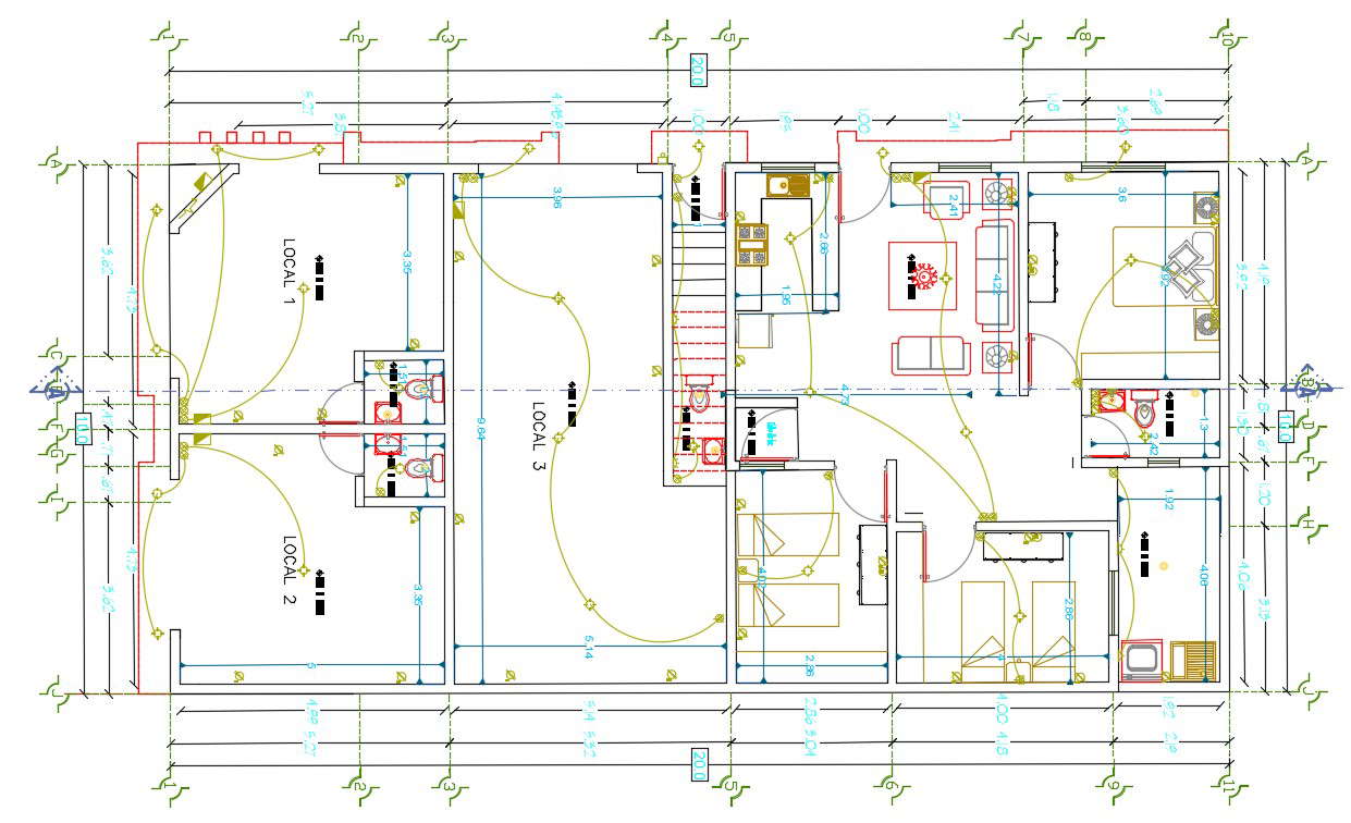 Residential Electrical Layout AutoCAD File Free 