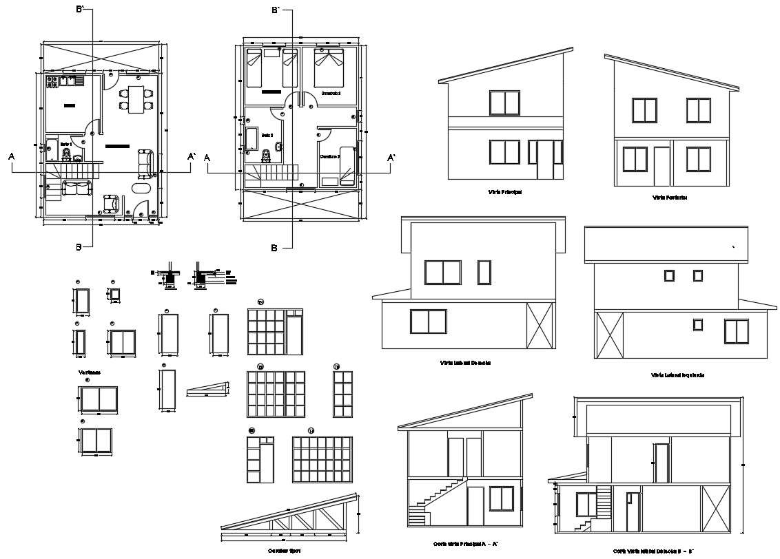 Residential House layout plan 6.00mtr x 7.50mtr 