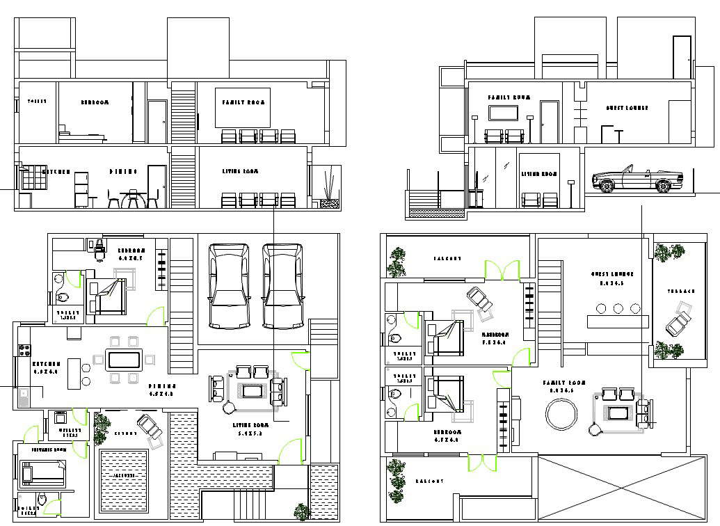 Residential Layout plan and elevation design dwg file